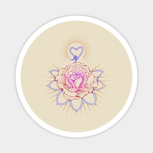 Flower Heart colorful tattoo art style Magnet